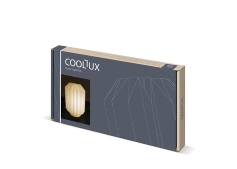Coollux faltbare Papier-LED-Lampe Eos auf Holzsockel, 25 cm (Briefkastengröße) - Natur bedrucken, Art.-Nr. LT40728-N0094