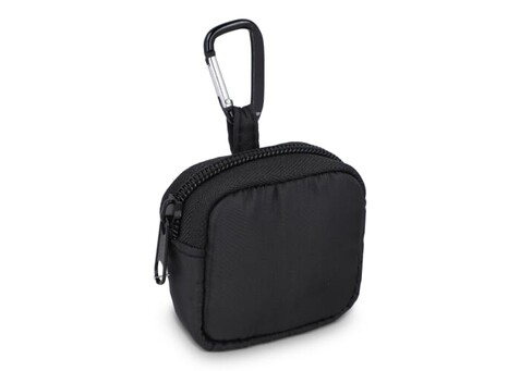 Nylon-Kopfhöreretui 6,5 x 6 cm - Schwarz bedrucken, Art.-Nr. LT95323-N0002
