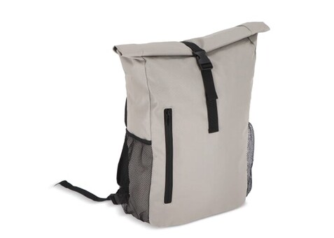 R-PET 600D Rolltop Fahrrad-Rucksack 20L - Grau bedrucken, Art.-Nr. LT95351-N0061 R-PET 600D Rolltop Fahrrad-Rucksack 20L - Grau bedrucken, Art.-Nr. LT95351-N0061