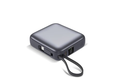 Nova Powerbank 22,5 W Power Delivery mit integrierten Kabeln 10.000 mAh - Dunkelgrau bedrucken, Art.-Nr. LT95515-N0060