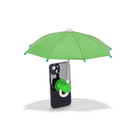 Telefon-Regenschirm mit Saugnapfhalterung - Grün bedrucken, Art.-Nr. LT97123-N0031