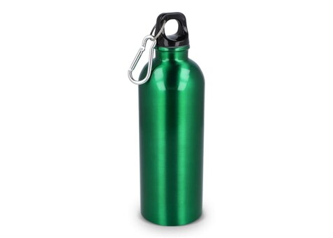 R-Edelstahl einwandige Flasche mit Karabiner 500 ml - Hellgrün bedrucken, Art.-Nr. LT98693-N0032