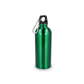 R-Edelstahl einwandige Flasche mit Karabiner 500 ml - Hellgrün bedrucken, Art.-Nr. LT98693-N0032