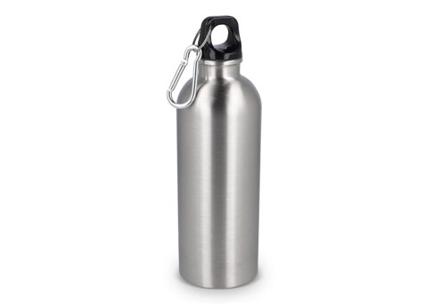 R-Edelstahl einwandige Flasche mit Karabiner 500 ml - Silber bedrucken, Art.-Nr. LT98693-N0005
