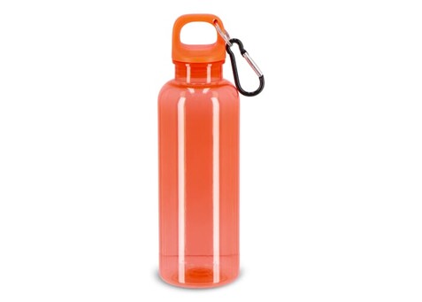 Noa Wasserflasche R-PET 500 ml Transparent - Transparent / Orange bedrucken, Art.-Nr. LT98913-N0426