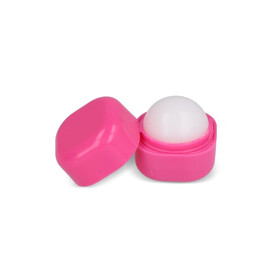 Kubischer Lippenpflegestift aus recyceltem ABS - Rosa bedrucken, Art.-Nr. LT90484-N0076
