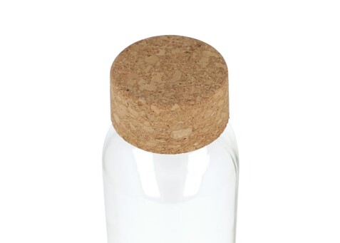Recycling-Glasflasche mit Korkdeckel 500ml - Transparent bedrucken, Art.-Nr. LT98870-N0004