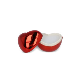 Lippenbalsam in metallischer Herzformdose - Rot bedrucken, Art.-Nr. LT90487-N0021