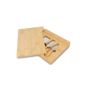 4er-Set für Käse und Wein aus Bambus - Natur bedrucken, Art.-Nr. LT94495-N0094