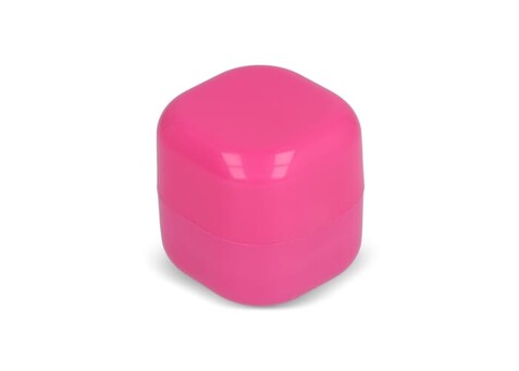 Kubischer Lippenpflegestift aus recyceltem ABS - Rosa bedrucken, Art.-Nr. LT90484-N0076