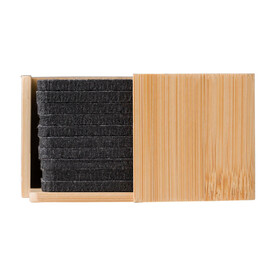 rPET-Filz-Untersetzer-Set Lawrence – Grau bedrucken, Art.-Nr. 003999999_1014853