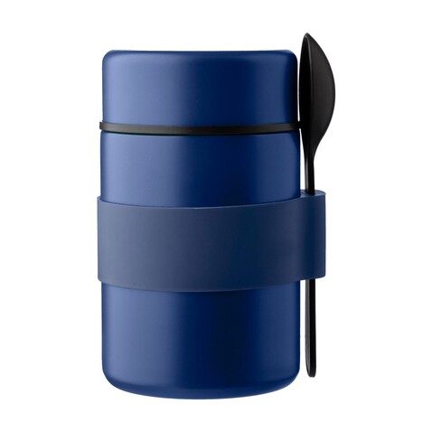 Doppelwandiger Lunchpot Niko | 460 ml – Blau bedrucken, Art.-Nr. 005999999_1096712