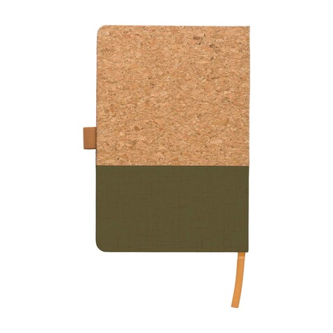 Notizbuch Trevor | Kork | A5 | Liniert – Grün bedrucken, Art.-Nr. 004999999_1421000