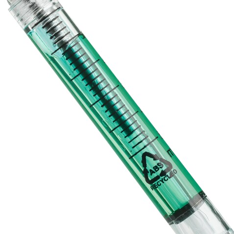 Kugelschreiber Dr. David | Recycelt | Spritzenform – Hellgrün bedrucken, Art.-Nr. 029999999_1439106