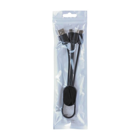 Ladekabel Idris | 4-in-1 – Schwarz bedrucken, Art.-Nr. 001999999_432312