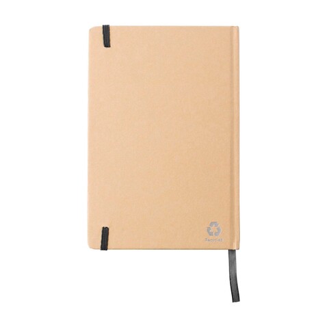 Notizbuch Gianni | Recycelt | A5 | Liniert – Schwarz bedrucken, Art.-Nr. 001999999_818553