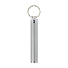 Schlüsselanhänger mit Taschenlampe Zola – Silber bedrucken, Art.-Nr. 032999999_8297