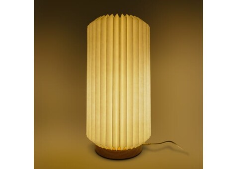 Coollux faltbare Papier-LED-Lampe Aurora Tall auf Holzsockel, 32cm - Natur bedrucken, Art.-Nr. LT40726-N0094