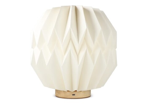 Coollux faltbare, von Origami inspirierte Papier-LED-Lampe Luna 25cm - Natur bedrucken, Art.-Nr. LT40727-N0094