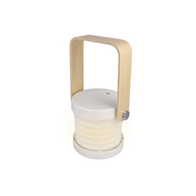 Coollux Multifunktions-LED-Lampe mit Bambusgriff - Weiss bedrucken, Art.-Nr. LT40724-N0001