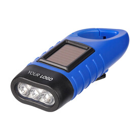 Solar-Taschenlampe Kano | Recycelt – Kobaltblau bedrucken, Art.-Nr. 023999999_1507207