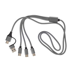 Ladekabel Hexa | 6-in-1 – Silber bedrucken, Art.-Nr. 032999999_1511584