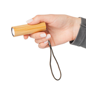 Taschenlampe Lumbo | Recycelter Bambus – Braun bedrucken, Art.-Nr. 011999999_1513475