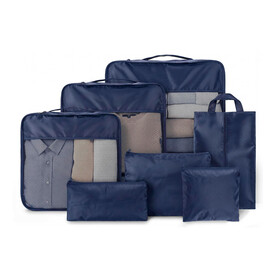 Reiseorganizer-Set Packio | Recycelt | 7 St. – Blau bedrucken, Art.-Nr. 005999999_1513939