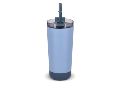 InSideOut doppelwandiger Norden-Trinkbecher aus Edelstahl mit Strohhalm, 600 ml - Pastellblau bedrucken, Art.-Nr. LT57017-N0016