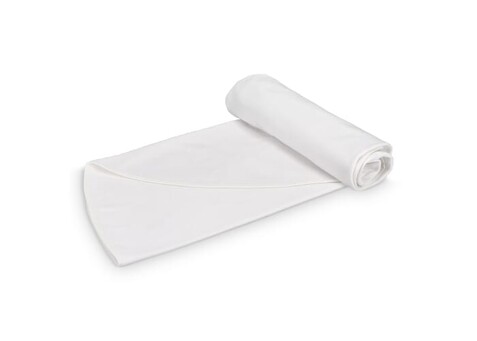 Doppelseitiges rundes Strandtuch Ø 150 cm, 350 g/m², Sublimationsdruck - Weiss bedrucken, Art.-Nr. LT97219-N0001