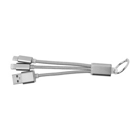 Ladekabel Alvin | 3-in-1 – Silber bedrucken, Art.-Nr. 032999999_9215