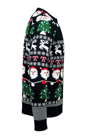 Weihnachts-LED-Pullover L/XL - Schwarz bedrucken, Art.-Nr. CX1554-03