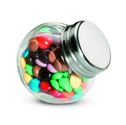 Schokolinsen im Glasspender - Multicolour bedrucken, Art.-Nr. KC6640-99