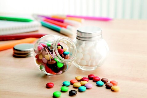 Schokolinsen im Glasspender - Multicolour bedrucken, Art.-Nr. KC6640-99