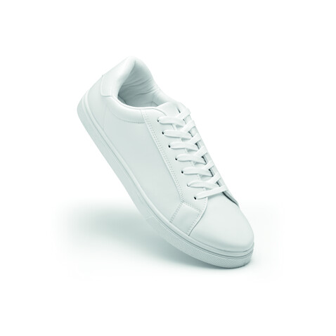 Sneakers aus PU Gr. 42 - Weiß bedrucken, Art.-Nr. MO2042-06 Sneakers aus PU Gr. 42 - Weiß bedrucken, Art.-Nr. MO2042-06