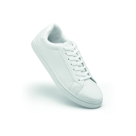 Sneakers aus PU Gr. 43 - Weiß bedrucken, Art.-Nr. MO2043-06
