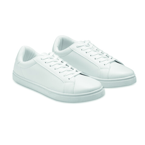 Sneakers aus PU Gr. 44 - Weiß bedrucken, Art.-Nr. MO2044-06 Sneakers aus PU Gr. 44 - Weiß bedrucken, Art.-Nr. MO2044-06