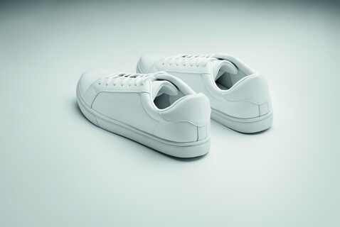 Sneakers aus PU Gr. 44 - Weiß bedrucken, Art.-Nr. MO2044-06 Sneakers aus PU Gr. 44 - Weiß bedrucken, Art.-Nr. MO2044-06