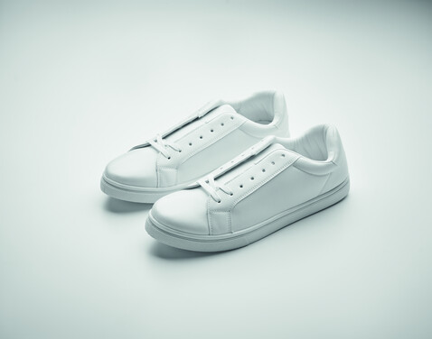 Sneakers aus PU Gr. 45 - Weiß bedrucken, Art.-Nr. MO2045-06