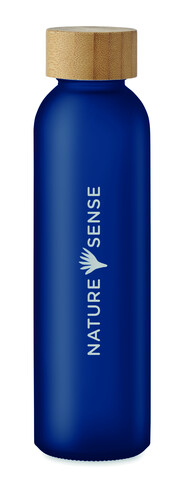 Glasflasche 500 ml - Transparent Blau bedrucken, Art.-Nr. MO2105-23 Glasflasche 500 ml - Transparent Blau bedrucken, Art.-Nr. MO2105-23