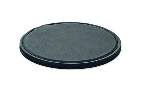 Ladestation recyceltes PU 15W - Schwarz bedrucken, Art.-Nr. MO2175-03