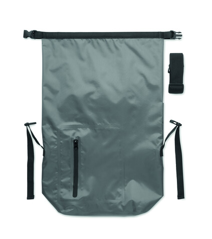 Rolltop-Tasche RPET - Steingrau bedrucken, Art.-Nr. MO2181-15 Rolltop-Tasche RPET - Steingrau bedrucken, Art.-Nr. MO2181-15