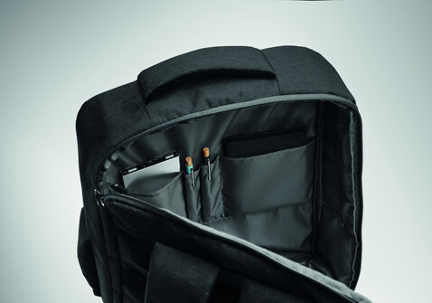 15" Laptop-Rucksack - Schwarz bedrucken, Art.-Nr. MO2305-03