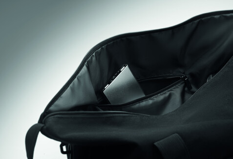 Weekender recy. Materialien - Schwarz bedrucken, Art.-Nr. MO2306-03