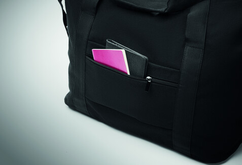 Weekender recy. Materialien - Schwarz bedrucken, Art.-Nr. MO2306-03