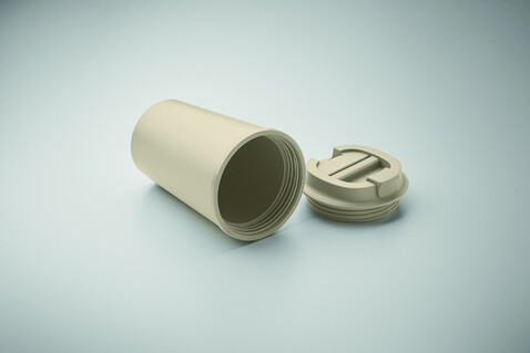 Doppelwandiger Becher 350 ml - Beige bedrucken, Art.-Nr. MO2310-13