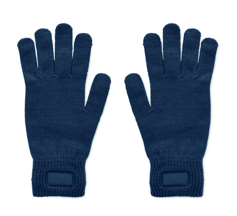 Gestrickte Handschuhe RPET - Marineblau bedrucken, Art.-Nr. MO2399-85