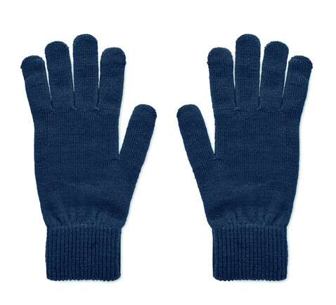 Gestrickte Handschuhe RPET - Marineblau bedrucken, Art.-Nr. MO2399-85