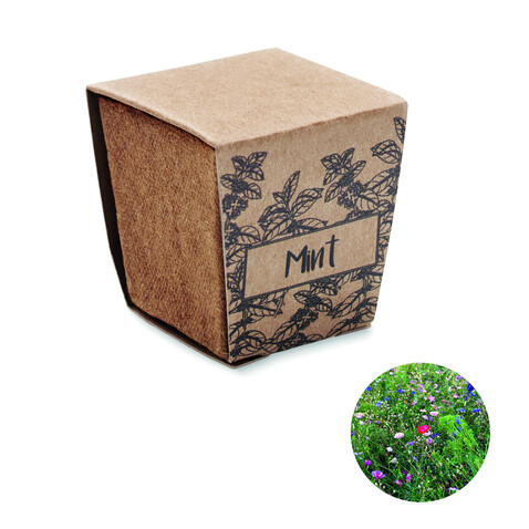 Pflanz-Set Minze - Beige bedrucken, Art.-Nr. MO2410-13
