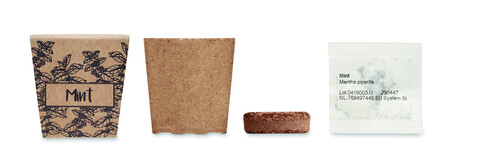Pflanz-Set Minze - Beige bedrucken, Art.-Nr. MO2410-13